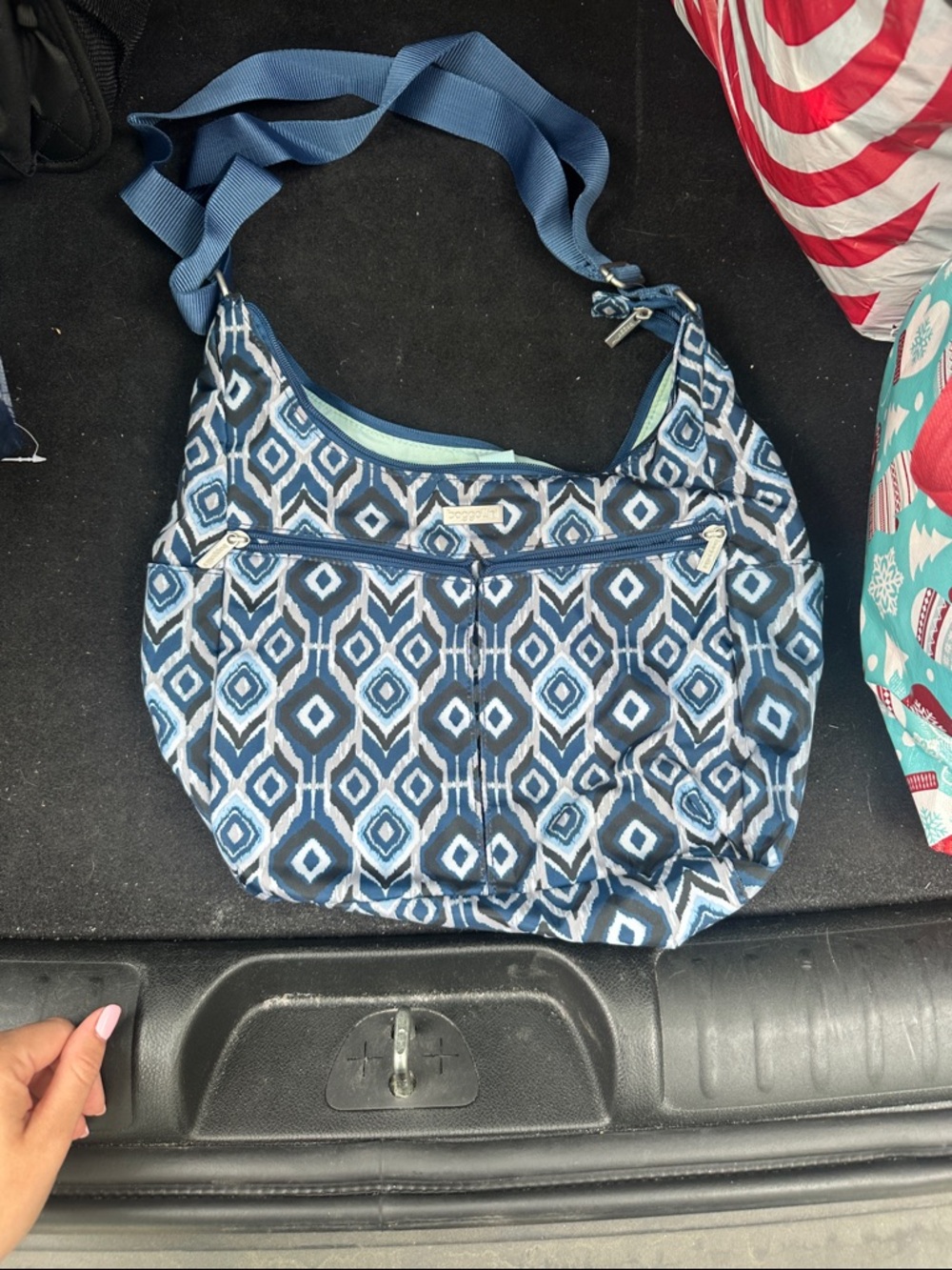 Baggallini Blue Geometric Crossbody Shoulder Bag